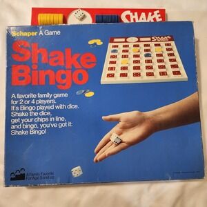 Vintage Shake Bingo Game Schaper 1977 Dice Chips. Complete. EUC